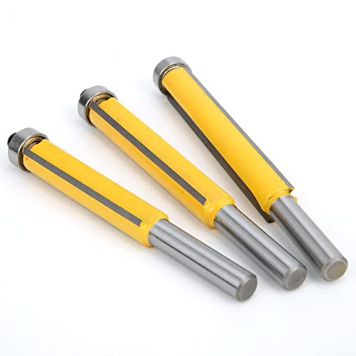 ZJchao Set di Frese 3 Pezzi, Fresa per Rifinitura con Cuscinetto, Fresa per la Lavorazione del Legno con Gambo 8 Mm, Punta per Fresatura a Filo per la Lavorazione del Legno, Inclusione di Punte