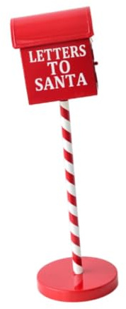 WLLXTK Estatua de buzón de Navidad, Decoraciones navideñas, decoración de jardín, buzón de Metal, estatuilla para Fiesta, Patio, Chimenea Interior y Exterior, Estilo C