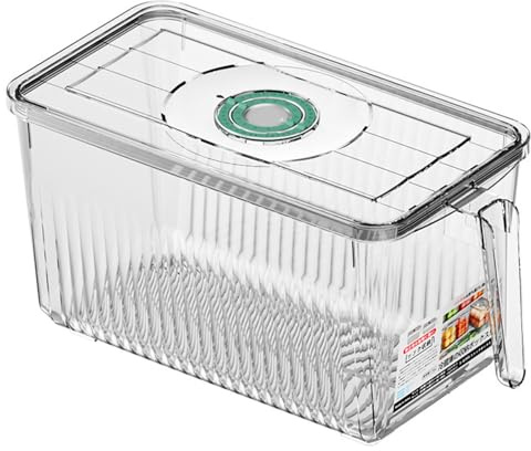 Cloimei Contenedor de almacenamiento de alimentos para nevera, caja organizadora de plástico transparente con tapa con asa para refrigerador, cocina, hogar, conservador de alimento