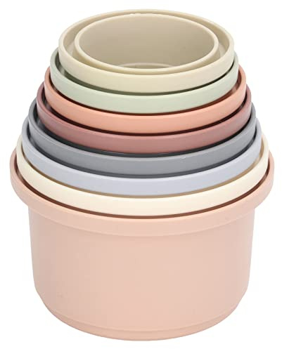 Gobelets empilables Jouets d'apprentissage des Couleurs 8 pièces Bain Pastel Jeu d'eau de Plage Gobelets empilables éducatifs Amusants pour Les Tout-Petits Cadeaux de fête
