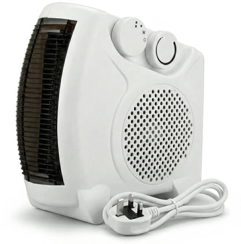 Ventox Fan Electric Heater 2000W with 2 Heat Settings & Fan Mode, Adjustable Thermostat, Energy Efficient, Overheat Protection, Portable Heater for Home & Office (Flat)