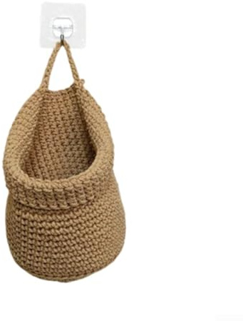 Juego de cestas de almacenamiento bohemias para colgar en la pared: paquete de 3 soportes de frutas de cuerda de algodón, contenedores tejidos en forma de lágrima para organizador de cocina, estantes
