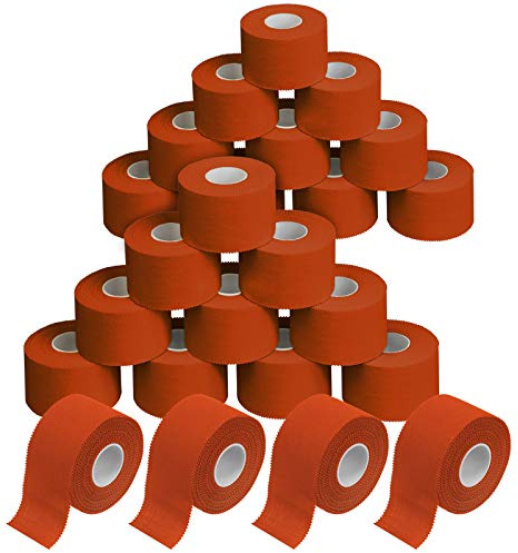 ALPIDEX 24 Rollen Sport Tape Set, Orange, 3,8 cm x 10 m, reißbares Sporttape | Zink Oxid Gelenk Tapeverband Viele Farben Reißbares Unelastisches Sporttape Hautfreundlich Handball Fußball Volleyball
