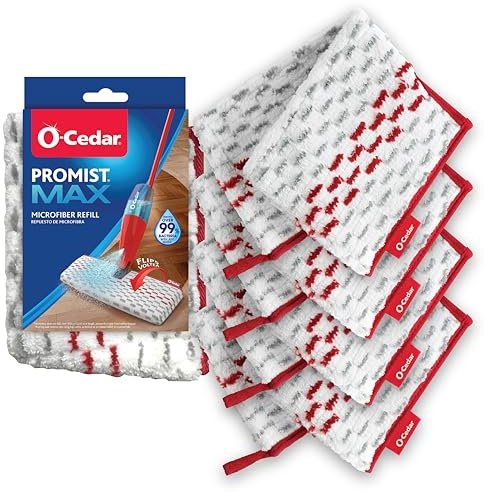 WHJJK ProMist MAX Washable Refill, 4 Count (Pack of 1), Red and White