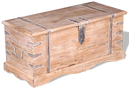 Festnight Aufbewahrungstruhe aus Akazienholz Truhe Truhentisch Aufbewahrungsbox als Couchtisch Beistelltisch 90 x 40 x 40 cm