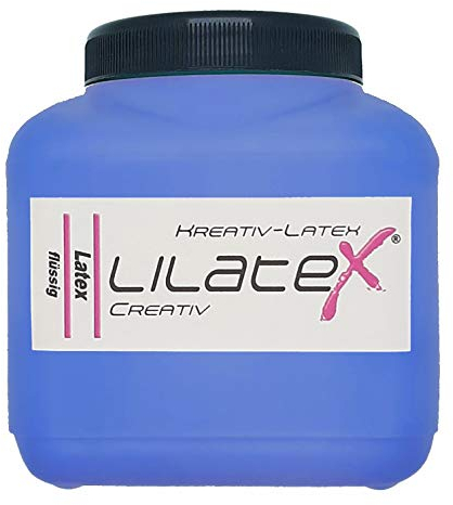 Lilatex 1 Liter farbiges Flüssiglatex/Farblatex/Latexmilch - dünnflüssiges Naturlatex (dunkelblau)