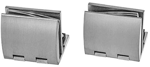 Glastür Scharnier (Paar) Klemmbereich 5-8,76mm in 2 Oberflächen zum auswählen Edelstahl Optik oder Chrom (Edelstahl-Optik)