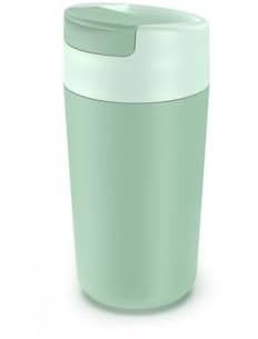 Joseph Joseph Sipp Taza de viaje, Taza reutilizable higiénica a prueba de fugas, Taza de café y té con tapa, 454 ml (16 fl. oz), Verde