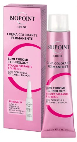 Biopoint Color - Crema Colorante Permanente con Fiala Hyaluplex Serum, Tinta per Capelli con Acido Ialuronico, Nutre, Idrata e Dona un Colore Brillante e Intenso, 60 ml
