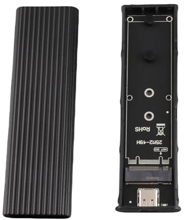 M.2 NVME SATa SSD Enclosure Adapter, USB C 3.1 Mobile External PC Unidad de Estado Sólido con Indicadores LED para SSD Tamaño 2242 2260 2280. (Negro)