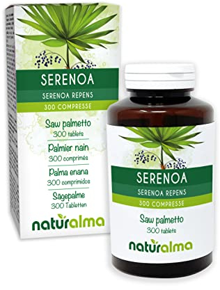 Serenoa o Palma nana (Serenoa repens o Sabal serrulata) frutti Naturalma - 150 g - 300 compresse - Integratore alimentare - Naturale e Vegano