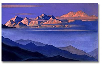 HEIMAO Nicholas Roerich Quadros. Famosa Quadro a olio stampa su tela. Kangchenjunga 1 Poster per soggiorno Decorazioni per la casa 80x136cm Senza cornice
