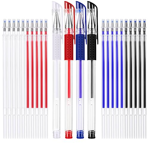 Bewudy 4er-Pack Hitze löschbare Stoffmarker mit 20 Nachfüllungen, 4 Farben, Extrafein, Hitzelöschbar, für Quilten, Nähen, DIY, Stoffe, Kreide