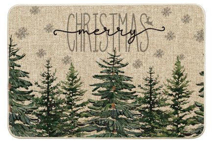 Artoid Mode Kieferbäume Schneeflocken Frohe Weihnachten Fußmatte, Saisonale Winter Dekoration Küche Teppich Bodenmatte für Innen Außen Dekor 40x60 cm