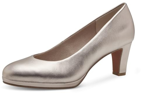 MARCO TOZZI Damen Pumps mit Blockabsatz Vegan, Beige (Platinum), 40 EU