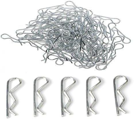 NORAZE 10/20 Offener R-Typ-Autostift, Eisenfeder, offener Klemmstift, 1 mm, 1,2 mm, 1,8 mm, 2 mm, 3 mm Durchmesser, Befestigungselement, Reparatur, Auto-Hardware (Color : Silver, Size : 3x50mm 10pcs)