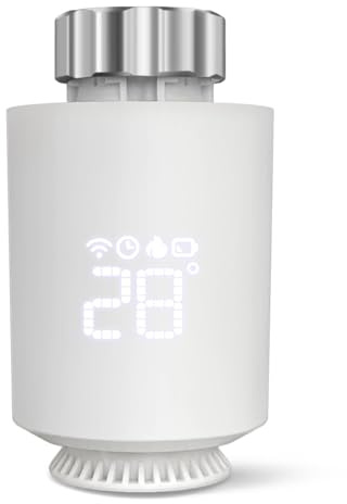Smartes Heizkörperthermostat, Digitaler Thermostat Heizung, smartes Thermostat mit App-Funktion, Alexa & Google Assistant Steuerung, Zusatzprodukt für WLAN Starterset