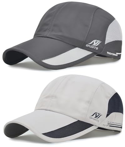 TAGVO Cappello da Baseball in Maglia Sportiva Unisex, 2 Pezzi Berretto da Baseball in Rete Traspirante ad Asciugatura Rapida, Berretto da Corsa Cappello da Uomo Outdoor Estivo con Fibbia Regolabile