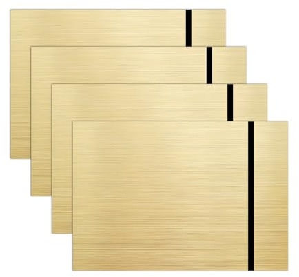 ATOMSTACK Lot de 4 plaques en plastique double couleur, 20 x 30 cm, gravure au laser, couleur métal ABS, pour panneaux personnels, badges, bricolage (noir doré mat)
