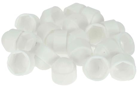 INFINAUTO Dado Ruota Bullone Esterno Bianco 20 Pezzi Per Cerchi Protezione | Diametro Interno 17mm, Altezza 20mm, Materiale Plastica, Resistente Alla Corrosione, Facile Installazione, Per Viti Ruota