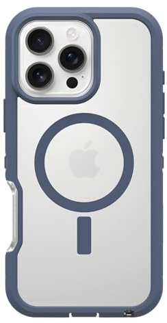 OtterBox Defender XT MagSafe Hülle für iPhone 16 Pro Max, Transparent/Blau | Stoßfest und ultra-robust, Schützende Hülle, 7x getestet nach Militärstandard