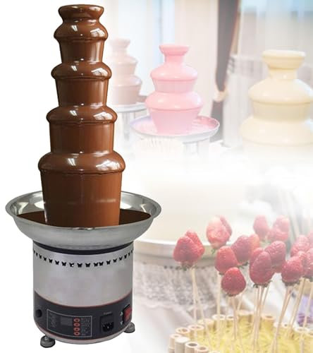 Fuente de chocolate fondue Máquina Eléctrica For Fuente De Fondue De Chocolate De 5/6/7 Niveles, Máquina De Fundición En Cascada De Fondue De Acero Inoxidable, Ajustable De 0 ℃ A 150 ℃, For Fiestas, B