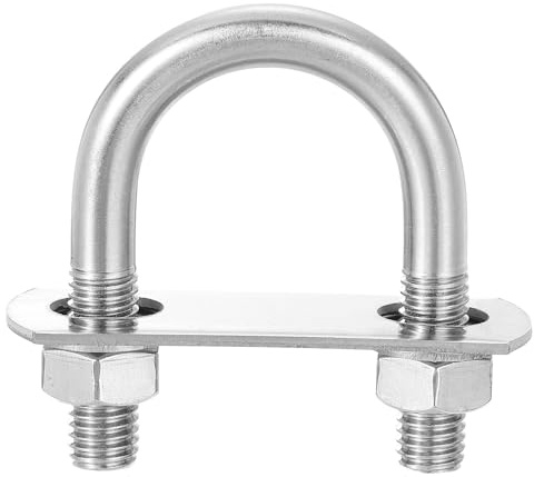 QUARKZMAN 8 Set U Schrauben M10 x 33mm ID x 64mm Länge Runde U Bügelschraube Edelstahl 304 Klammer Schellen U-Bolzen mit Gewinde Muttern Rahmenplatte Unterlegscheibe für Rohr Befestigung
