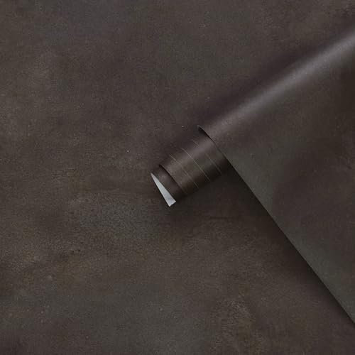 JSEVEM 40CM×9M Spessore Carbone Scuro Tan Grigio ruggine Carta Da Parati In Calcestruzzo Rimuovere E Incollare Impermeabile Metallico Marrone Tan Grigio Calcestruzzo Contatto Carta Vinile Adesivo Per