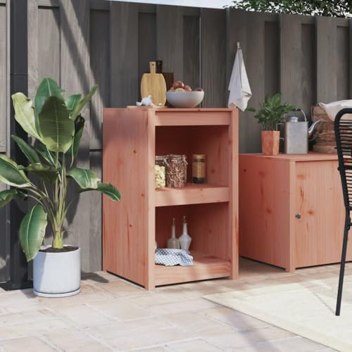 Cinyiqo Outdoor Kitchen Cabinet 55x55x92 cm Solid Wood Douglas Kitchen Cupboard,Freestanding Pantry Cabinet,Wooden Storage Cupboard for Home Kitchen Dining Living Room