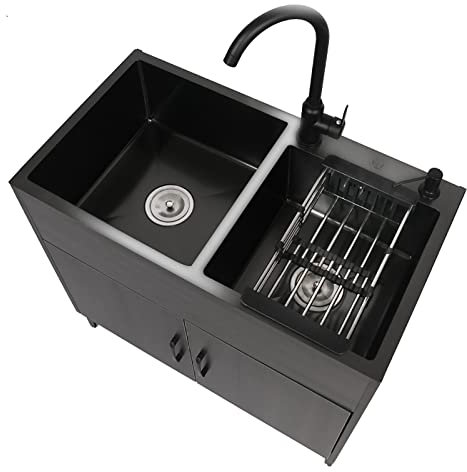 Generico Mobile Lavanderia con Rubinetto, lavello di Servizio, Vasca Singola, Tavolo da Preparazione per Cucina Commerciale, Stazione di Pulizia, lavabo per Lavaggio a Mano con 1 Scomparto portaogget