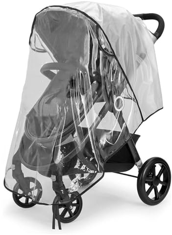 Funda de lluvia universal para cochecito con ventanas, cubierta de lluvia universal para cochecitos de bebé, cubierta de lluvia de viaje, resistente al viento, impermeable, a prueba de sol, a prueba