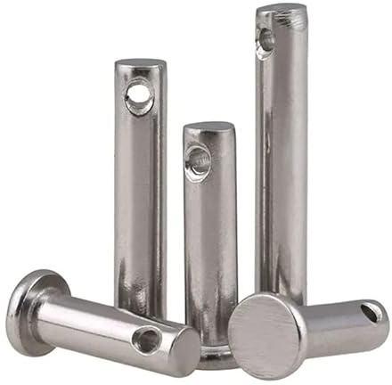 MNUPL 2 pasadores de Horquilla con Cabeza de Acero Inoxidable 304, Eje Plano, Orificio Plano, Perno cilíndrico de posicionamiento M3 M4 M5(10pcs,M5x25)