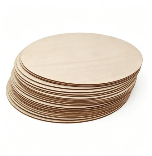 Anktily 15 discos circulares de madera sin terminar, madera de boj, 30 cm, 15 piezas
