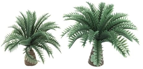 LZYXFP 20pcs Dwarf Coconut Palm Trees Scenery Models 2.5/3/3.5/4cm Resin Bush Artificial Forest Diorama Railway Sand Table Craft