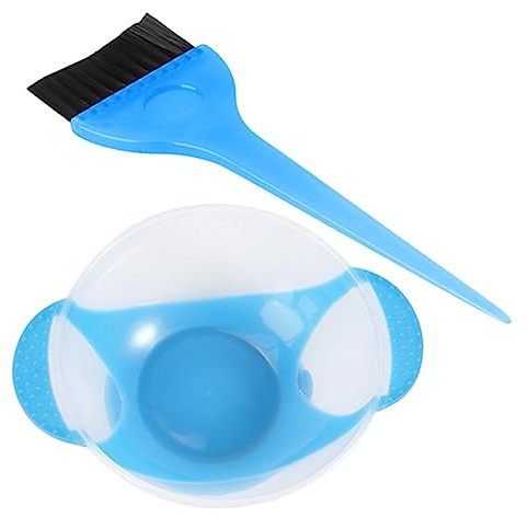 SAFIGLE 1 Satz Haarfärbe Set mit Pinsel und Schüssel Rutschfeste Färbeschale mit Saugnapf zu Reinigen für Haarfärbemittel und Tönungen Wiederverwendbare Materialien Blaues Design