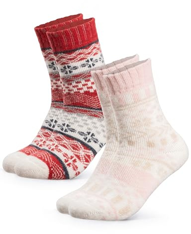 Occulto Varma Merinoull Strumpor Kvinnor & Män 2 Pack (modell: Lumi), Vinterstrumpor Mix 39-42