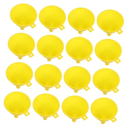 Embudo de Plástico Pequeño, Juego de 20 Piezas Amarillo | Plástico Ligero, Fácil de Manejar, Formato Compacto, Uso Versátil en Laboratorio y Cocina