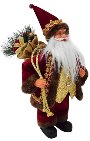 GKYQVE Figura de Papá Noel de 14.96 pulgadas con bolsa de regalo para fiestas, decoración del hogar, regalo de Navidad, Papá Noel, muñeca