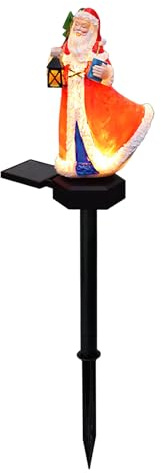 Illuminazione Feste Solari Esterno – Supporti Solare Santa Ornamentali, Luminosità Sentiero Celebrazioni Festivi | Lampade Alimentazione Solare Impermeabili per Ornamento Cortile Passerella
