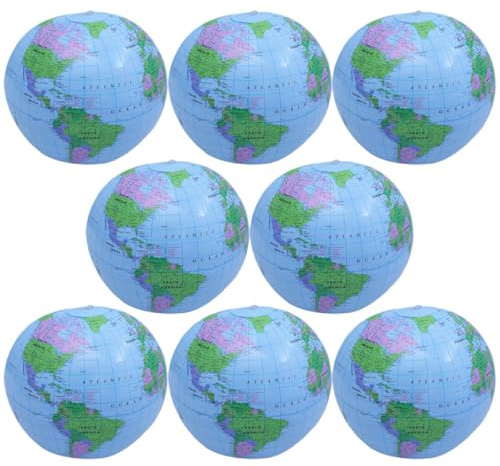 LALADEFIEE 8 Palloni da Spiaggia Gonfiabili a Globo in PVC 16 Pollici Circa 30 CM Gonfiati Giocattoli Estivi per Feste in Piscina Spiaggia e Compleanni Design Creativo e Leggero