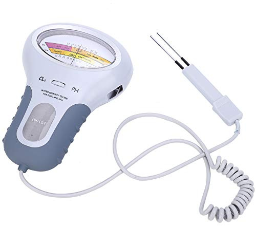 OVAQUIXI Tester PH 2 in 1, Tester della qualità dell'Acqua a Doppia Scala CL2 PC-102 per Analisi Spa di Piscine