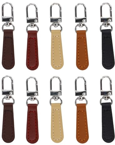 10er Set Reißverschluss Zipper Ersatz - Ideal für Gepäck, Koffer, Rucksäcke, Jacken, Geldbörsen, Handtaschen und Jeans - Reißverschluss-Anhänger für Reparatur