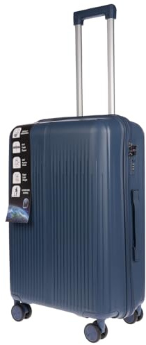 Christian Wippermann Valigia L 80L, robusta valigia rigida in ABS, misura L, 44 x 66 x 28 cm, leggera con serratura, 4 ruote, girevole a 360°, ideale per viaggiare, valigia a rotelle di medie