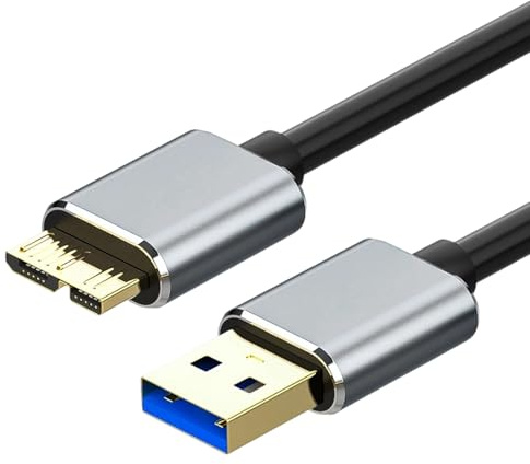 AYHYHLJZJ Câble USB 3.0 Mâle A vers Micro B 3.0 1M Cable et Synchronisation Compatible avec Externe Western,Toshiba Canvio,Galaxy S5,My Passport Elements,Basics Seagate Maxtor, pour Ordinateur
