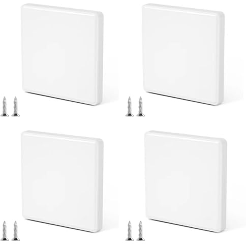 4 tapas ciegas para enchufes, color blanco, 8,6 x 8,6 cm, tapa ciega con tornillos, cubierta ciega para enchufes o interruptores no utilizados