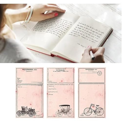 Rcniso Retro Scrapbook Stick Notes för Kreativ Journalföring, Dekorativa Anteckningsblock Av Klibbigt Papper (Typ3)