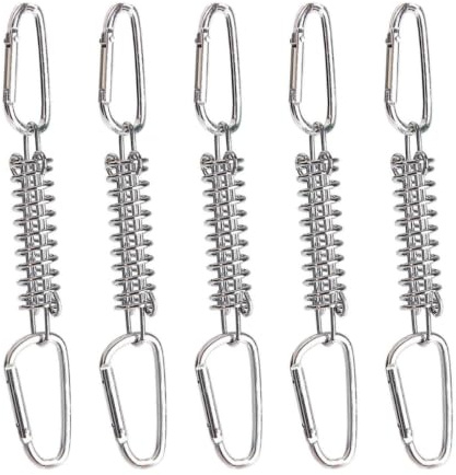 Ipetboom Steel Tent Rope Tensioner Spring Hook Buckle for Camping Use
