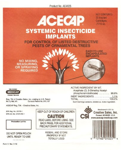 AceCap Insecticide Systemic Tree Implants, 3/8-inch Implant Diameter (25 Pack)