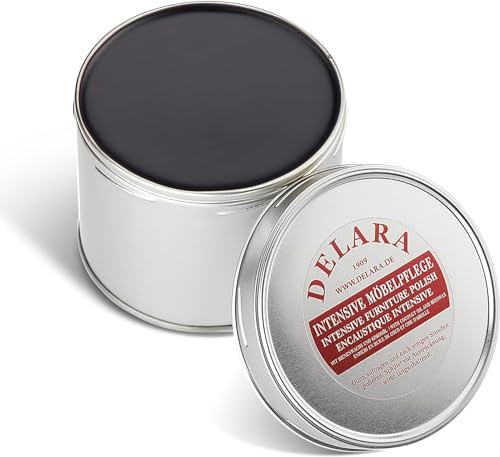 DELARA Intensive Möbelpflege, sehr hochwertiges Möbelwachs mit Bienenwachs und Kokosöl - Made in Germany (schwarz, 500 ml)