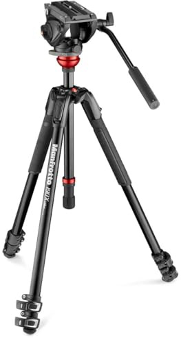 Manfrotto 500 Fluid Video Head with 190X Video Aluminum Tripod & Leveling Column